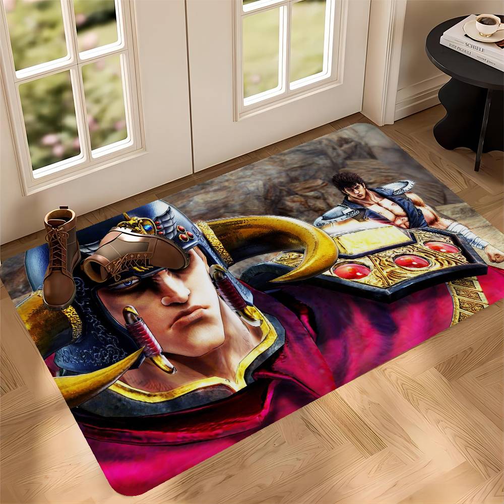 H-Hokuto no Ken Hallway Carpet Washable Non-Slip Living Room Sofa Chairs Area Mat Kitchen Doormat Area Rug