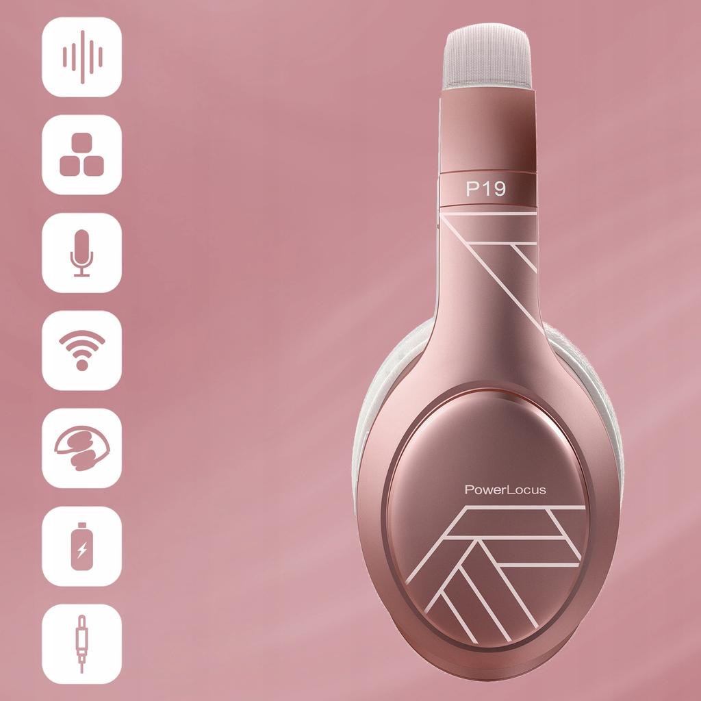 PowerLocus P19 Bluetooth Headphones 4 EQ Modes 60 Hours Foldable with Case