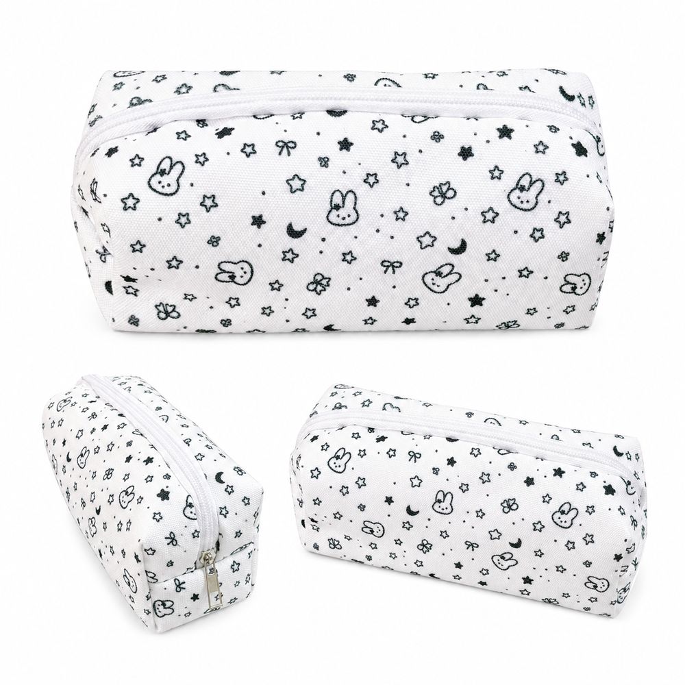 Cartoon Bunny Pen Pouch Zipper Closure Pencil Pouch Cute Zipper Pencil Case Student Stationery