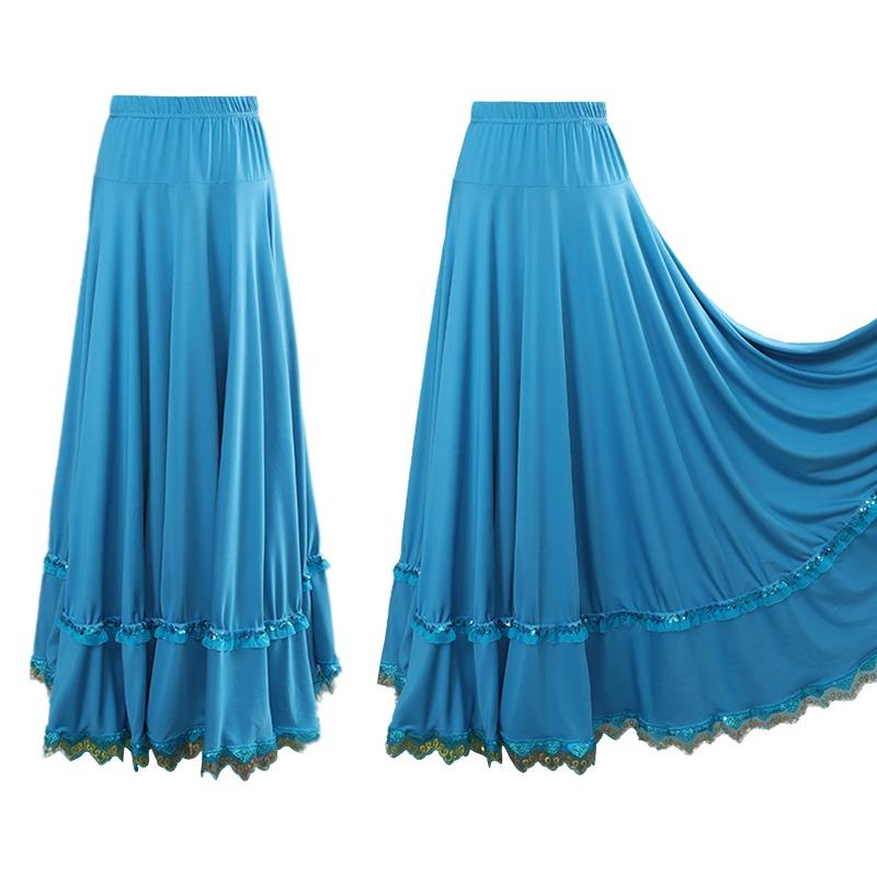Женские бальные юбки для фламенко, лиричные бальные макси-юбки, костюмы для выступлений по классическому балету, этническим танцам
