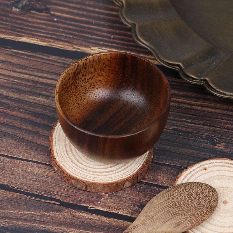 Lightweight Solid Wood Bowl Non-Toxic Odorless Tableware Fruit Salad Rice Camping Travel Outdoor Anti Scald Insulated Salad Bowl 4