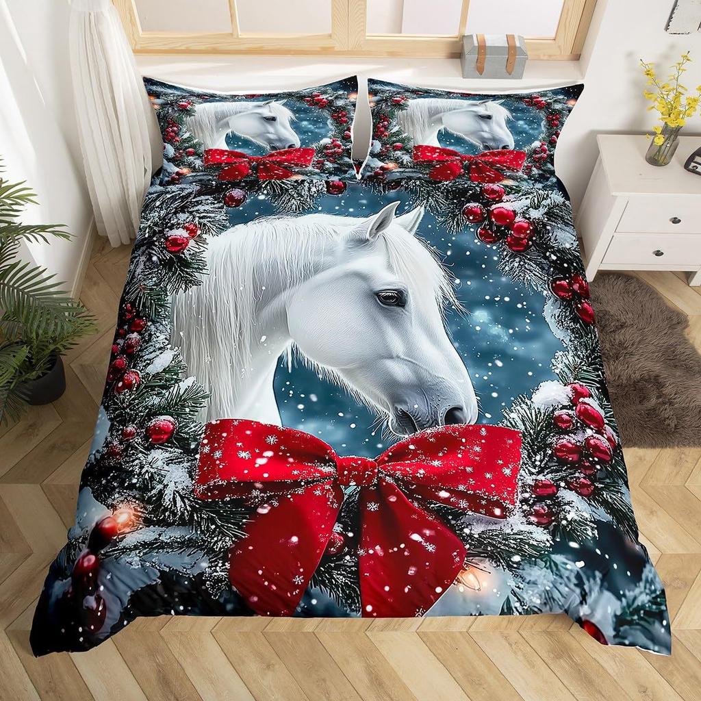 Christmas-themed Down Comforter Set Bedding Set 3-piece Duvet Cover Set