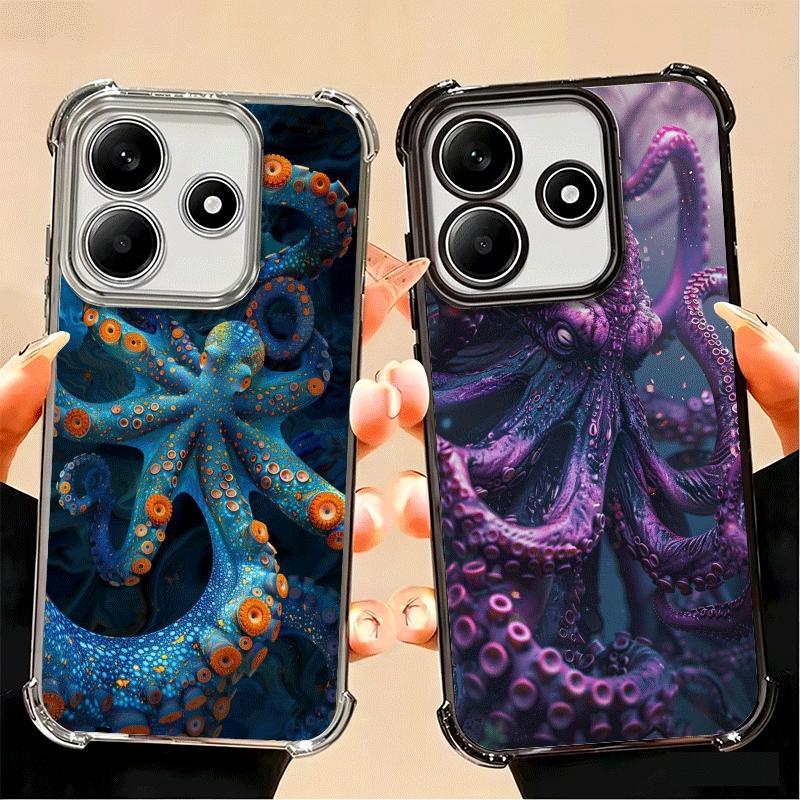Морской Осьминог Морская Жизнь Мягкий Чехол Для Телефона Для Xiaomi Poco X7 X8 Pro Max X6 X5 X3 F8 Ultra F7 M8 M7 M5S Redmi 15C 15A 15 14C 13C