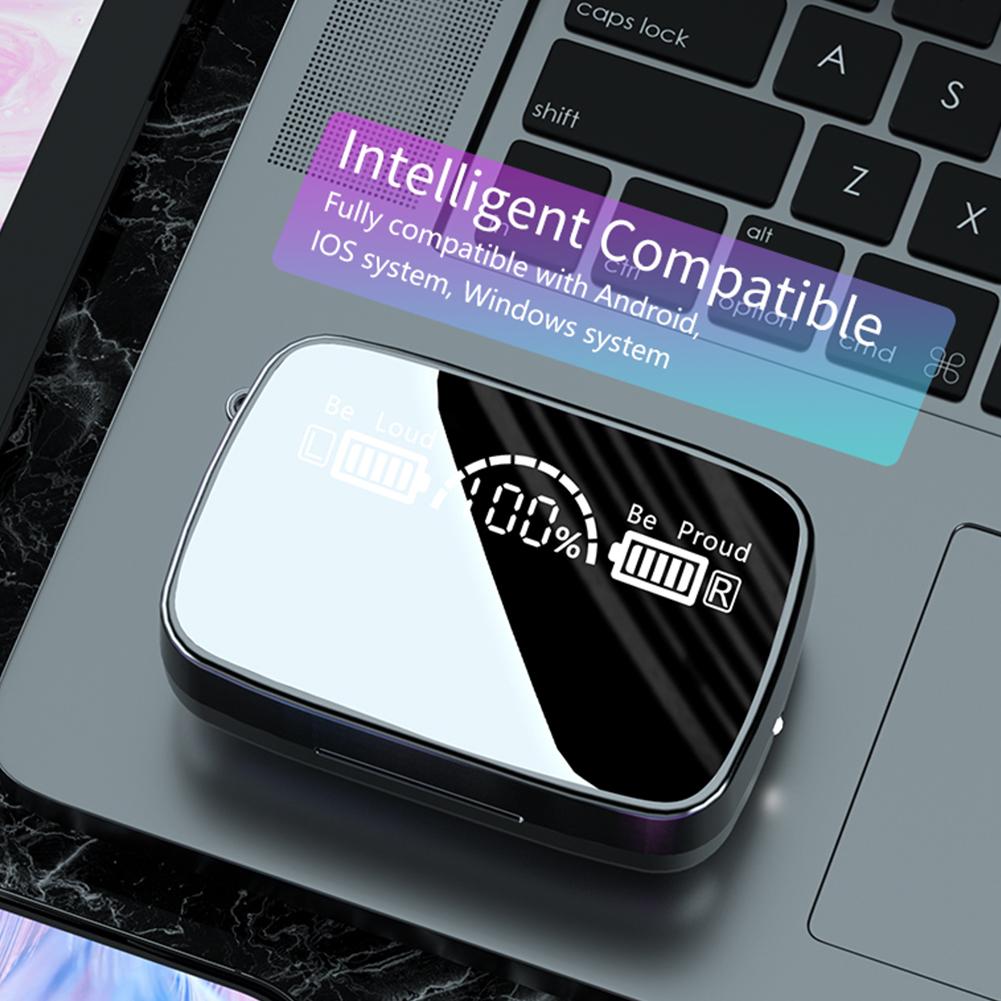 Водонепроницаемые беспроводные Bluetooth-наушники с микрофоном 9D стереогарнитуры с чехлом для зарядки