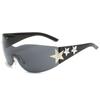 Futuristic Y2K Sunglasses Rimless Shades Trendy Star Wrap Around Sun Glasses  for Women
