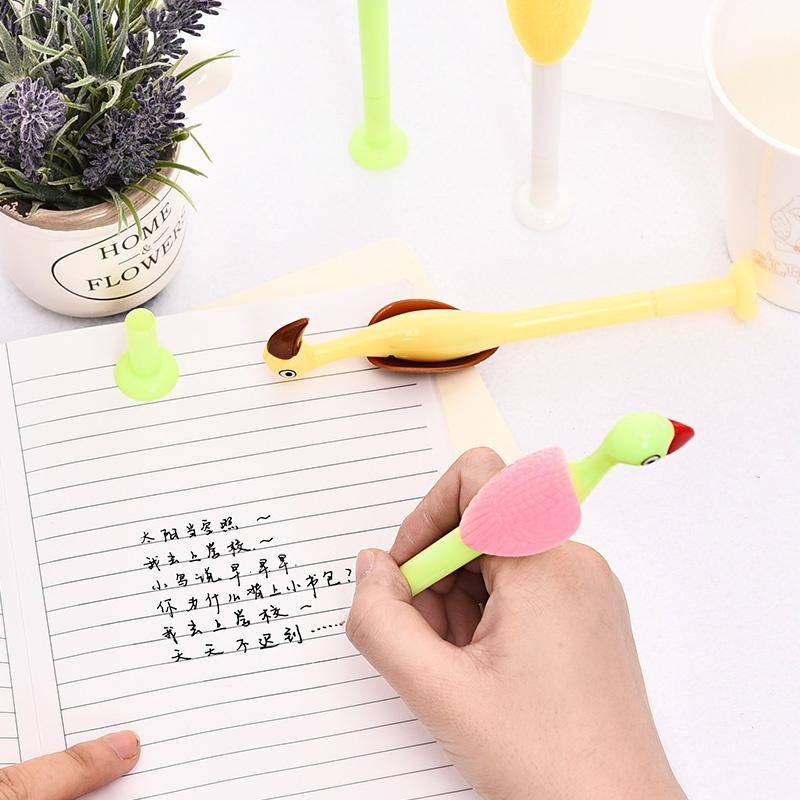 4 шт./набор мультяшных гелевых креативных милых ручек в форме журавля 0,5 мм черного цвета