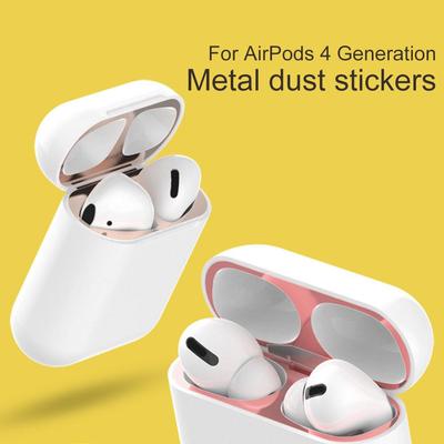 Наклейка от пыли для наушников Apple Airpods 4, пылезащитная металлическая коробка, водонепроницаемая защита от пыли C X4P2
