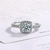 925 Sterling Silver Zircon Square Finger Ring Classic Jewelry for Women Girls Wedding Party Gift Anillos De Boda Jz142