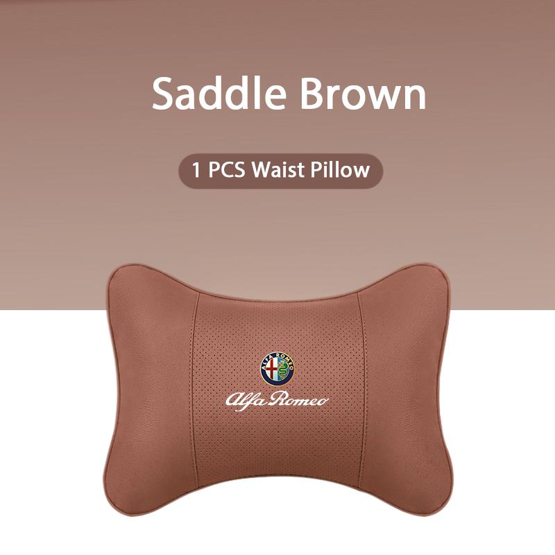 Car Neck Pillows Both Side Pu Leather Headrest Waist Pillow For Alfa Romeo Giulietta Mito 159 Giulia Stelvio 156 147 Tonale IM0