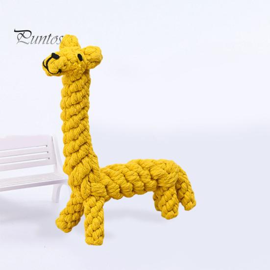 Interactive Cotton Rope Dog Toy Cute Rabbit Bear Giraffe Octopus Shape Dog Chew Toy Bite-resistant Pet Squeaky