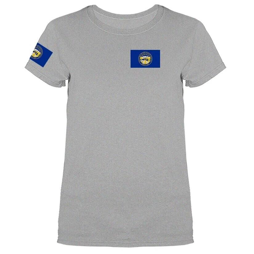 State of Nebraska Flag Crest Women039s T-shirt