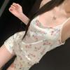Summer new European and American suspender shorts set sexy flower women's home pajamas outer order