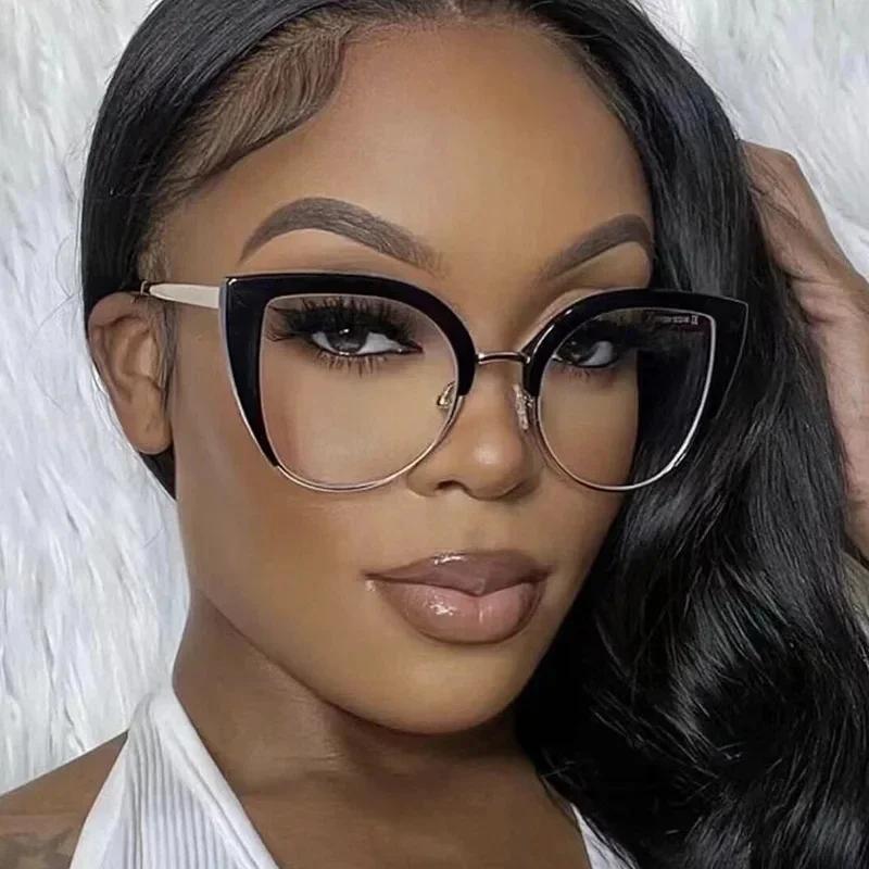 Women Eyeglasses Optical Spectacle Blue Light Blocking Glasses Brand Designer Cat Eye Transparent Ladies Fashion Eyewear