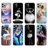 Black Tpu Case for Iphone 5s Se 6 6s 7 8 Plus X 10 XR XS 11 12 13 Mini Pro MAX Back Cover Ballet Dance Girl Ballerina Slippers