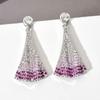 Европейская и американская мода Красочные серьги с цирконами в форме веера