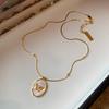 Butterflies Pendant Necklace with Shell Stone Photo Album Charm Necklace Adjustable Length Beads Necklace