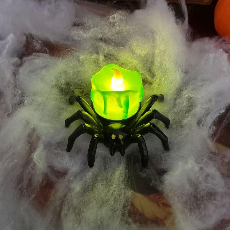 Halloween Pumpkin Lantern Funny Spider Candle Light Atmosphere Holiday Decoration Props Led Ornaments Holiday Gifts