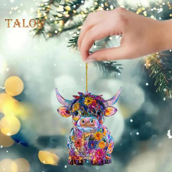 Acrylic Hanging Pendant with Lanyard Easy To Hang Animal Shaped Colorful Versatile Ornament Car Rearview Mirror Accessories