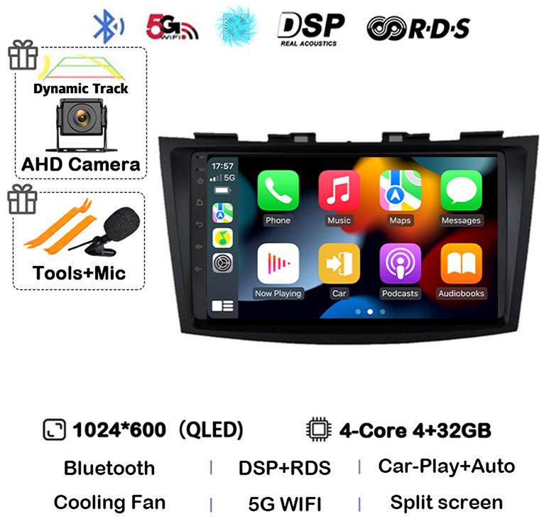 Android 14 Carplay Автомагнитола Для Suzuki Swift 4 2011 2012 2013 2014 2015 2016 Мультимедийный Видеоплеер Аудио GPS Стерео WIFI