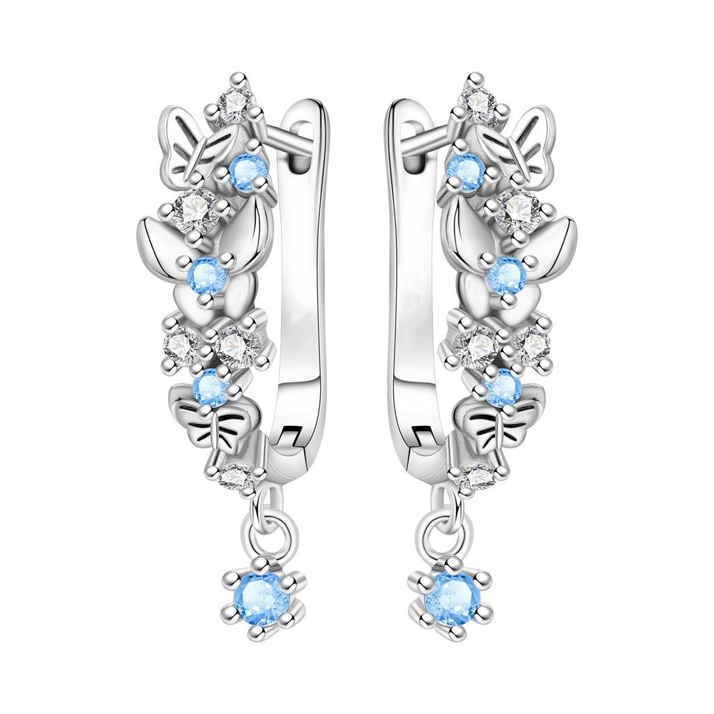 S925 Silver Exquisite Butterfly Hoop Earrings With Sparkling Zircon Dragonfly Design Elegant And Versatile Accessory