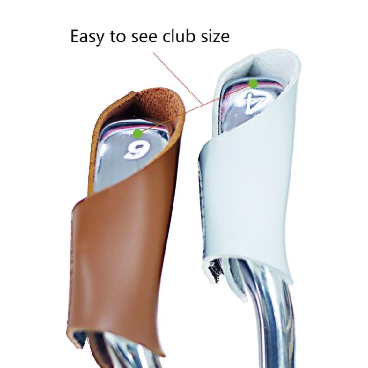 Golf Iron Head Cover Practical PU Leather Durable Headcover Brown/Gray