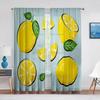 Yellow Lemon Fruit Green Leaves Sheer Curtains Window Treatment for Kitchen Living Room Bedroom Decoration Modern Tulle Curtains