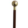Трость для ходьбы из дерева с латунной ручкой в виде шара 91,44 см в подарок