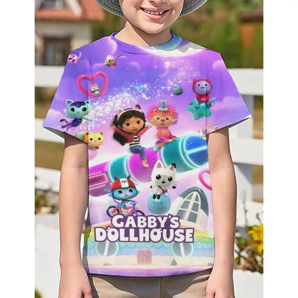 3D T-shirt 2026 NEW Gaby's dollhouse Cartoon Print Clothing Tops Short Sleeves Sports Fashion Streetwear Manga Comic Tees Toddler 3D Printed Anime