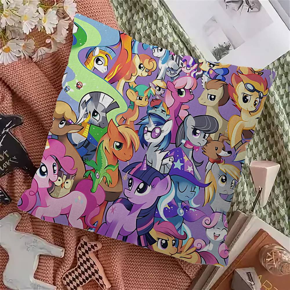 MMy PPonys LLittle Pillow Covers Cartoon Sofa Decorative Home Doublesided Printing Short Plush Cute Cushion Cover