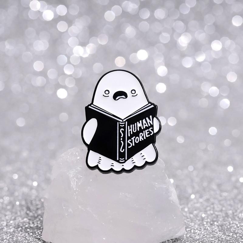 Брошь Привидение Привлекательная булавка Причудливый мультяшный металлический значок Декоративный подарок Хэллоуин