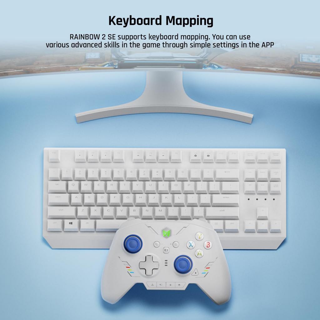 PC BIGBIG WON Rainbow 2 SE Wireless Controller Motion Hall Effect 12 Bit 3 Sets of PC Controller for Controller, Control, Trigger, ADC, Joysticks,