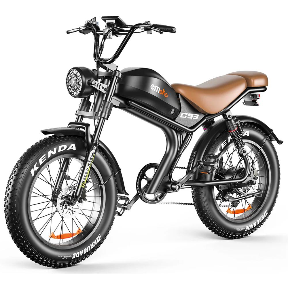 Электровелосипед EMOKO C93 20" Мотор 1000W 48V 20AH Максимальный запас хода 80 км Нагрузка 150 кг Полная амортизация Черный