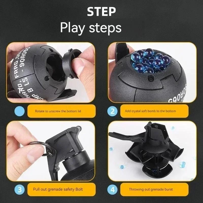 1/3 шт. Модель нейлоновой гранаты M26a2, Игрушка-граната, Модель гранаты для страйкбола, Ударопрочная, Многоразовая, Гелевый шарик, Конфетти, Мука