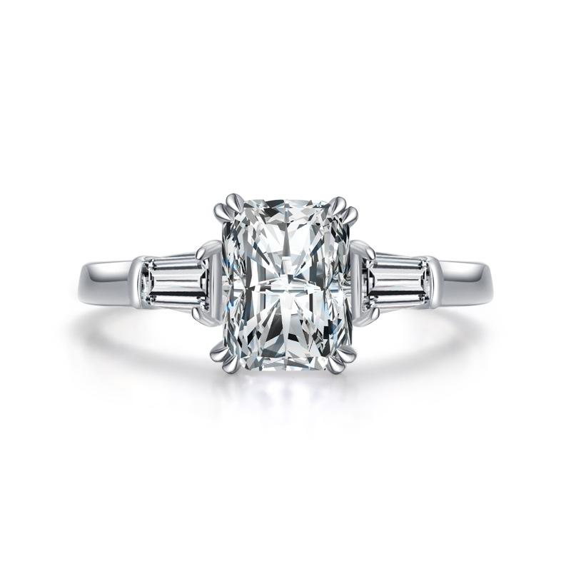 Tancise Classic 925 Sterling Silver Zircon Ring Ladies Jewelry Wedding Promise Party Gift