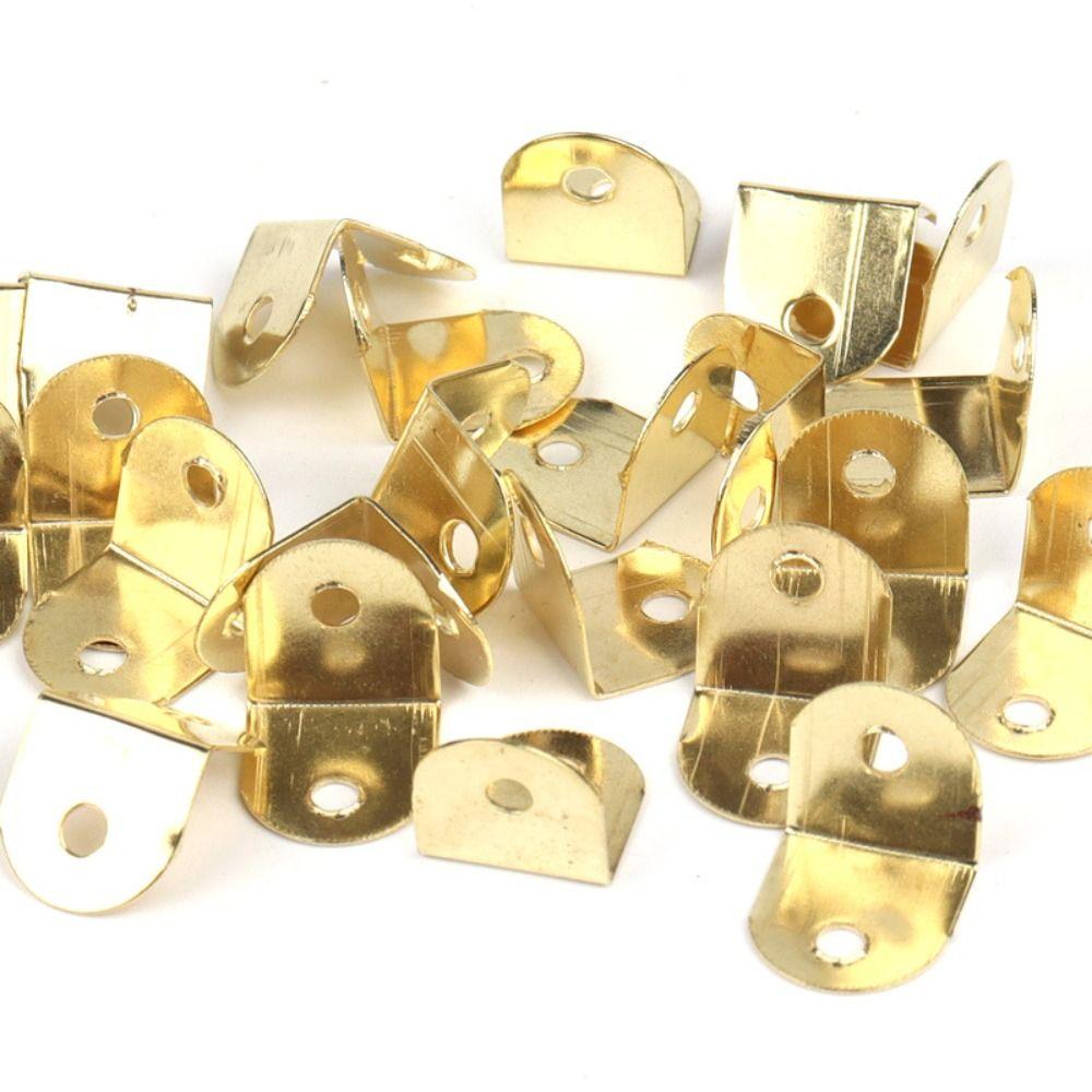 100 шт. Золотые нержавеющие угловые кронштейны Маленькие мини-формы Кронштейны для картин Шкаф Ширма Стена