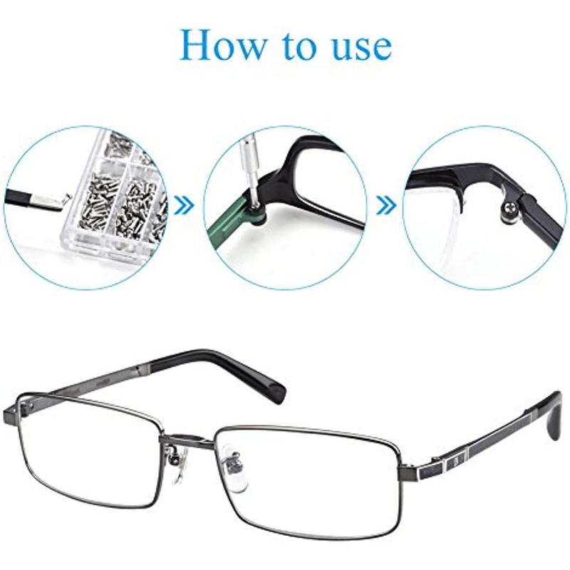 1000 шт. винты для очков из нержавеющей стали, комплект для ремонта винтов для солнцезащитных очков, маленькие крошечные винты, гайки, шайбы в ассортименте, для очков, часов