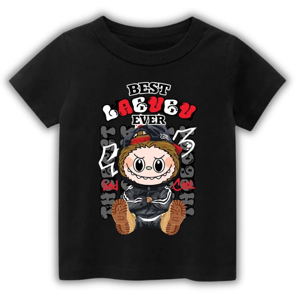 LABUBU Одежда с 3D-принтом Футболка женская модная с коротким рукавом свободного стиля