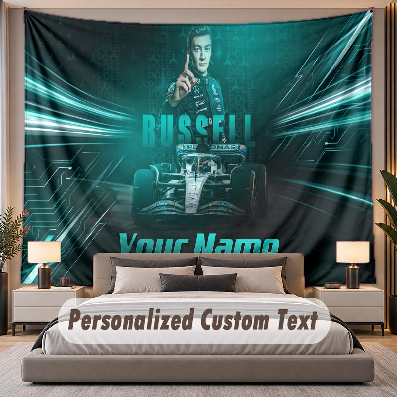 Custom Name Text Tapestry George Russell Personalized Polyester Wall Tapestry For Bedroom And Room