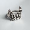925 Sterling Silver Rings for Women Couple Minimalist Handmade Simple Gold Double Wings Ring Fine Jewelry Gift Prevent Allergy
