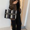 Fashion Tote Bag Plaid Shopping Bag Large Capacity Canvas Bag Handbag Women's Bag Shoulder Bag
