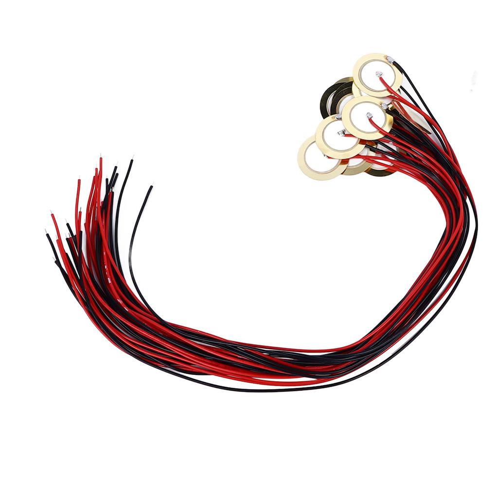 15Pcs 20mm Piezo Discs Transducer Contact Microphone Trigger Sound Sensor with 9.8in Wires for