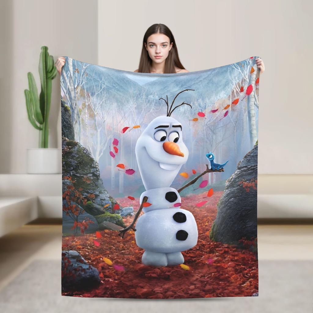 Warm Soft Blanket Travel Office Frozen Olaf Cartoon  Bedding Throws  Flannel Bedspread For Bedroom Aesthetic Sofa Bed Cover