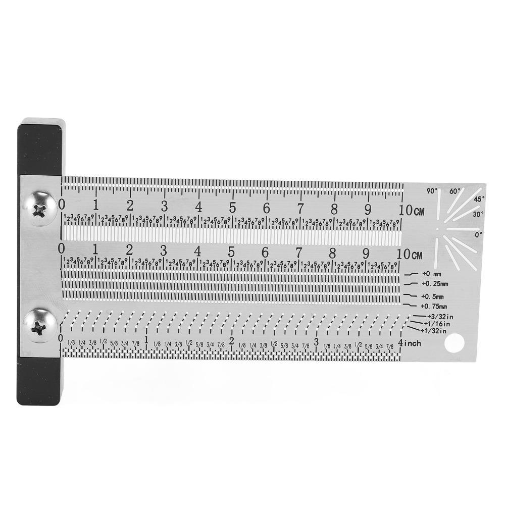4 Inch T Square Measuring Ruler Stainless Steel Woodworking Scribing Tool Woodworking