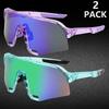 2PCS Cycling Bike Bicycle Sunglasses UV Protection Cycling Shades Sports Goggles Outdoor Glasses for Men Women Cycling Riding