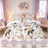 Постельное белье с принтом скачущей лошади, размер King Size, цветочный комплект постельного белья с 2 наволочками, Белый пододеяльник