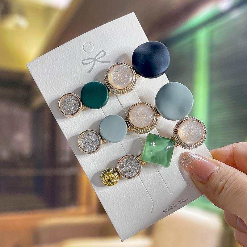 Fashion Acrylic Pearl Hair Clips Set Sweet Flower Hair Barrettes For Women Girls Korean Geometric Hair Accessories Jewelry