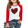 Футболки с длинным рукавом для девочек Love ко Дню святого Валентина, детские осенние топы с круглым вырезом, базовые футболки для детей 5-14 лет