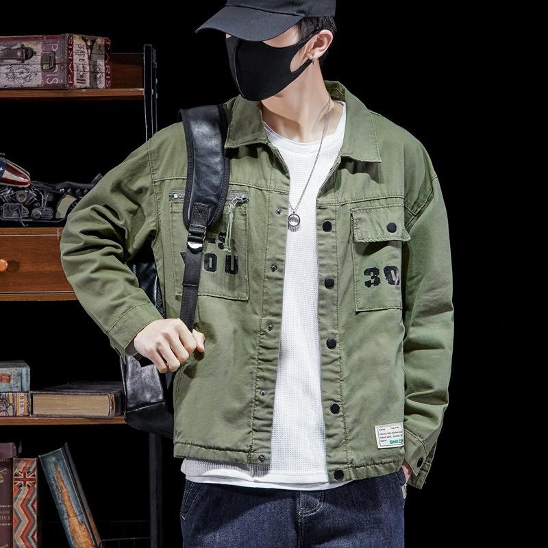 Мужская рабочая одежда рубашки с длинным рукавом хлопковые повседневные свободные красивые универсальные мужские карго стираные большие карманы тканые рубашки куртки