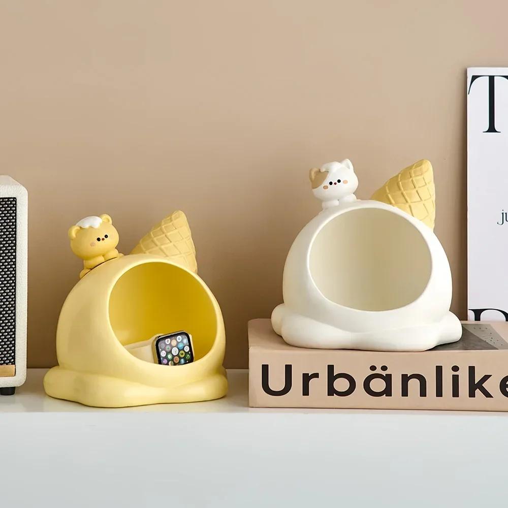 Эстетический декор для хранения вещей в доме, декор в форме сладкого конуса из смолы, полка для ключей, дверца обувного шкафа, ящик для хранения украшений для дома