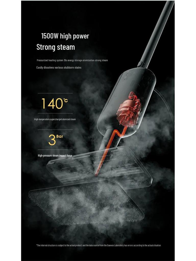 Корейская паровая швабра высокой мощности 1500 Вт со шнуром 5 м - Ручная очистка от пыли